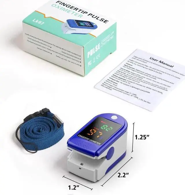 Alt view image 7 of 7 - DIGITNOW Fingertip Pulse Oximeter - Large OLED Display Pulse Oximeter Finger Oximetry Blood Oxygen Saturation Monitor for Heart Rate and SpO2