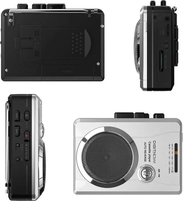 Alt view image 5 of 7 - DIGITNOW! AM/FM Portable Pocket Radio and Voice Audio Cassette Recorder, Personal Audio Walkman Cassette Player with Built-in Speaker and Earphone