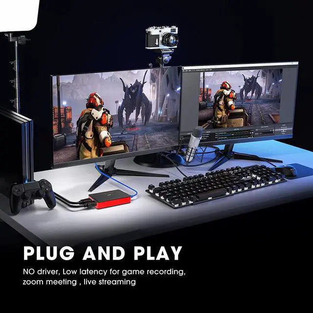 Alt view image 6 of 7 - Capture Card, USB 3.0 HDMI HD Game Video Capture Card with HDMI Loop-Out Support 1080P 60FPS HDMI Video, Game Recorder Box Device Live Streaming for Windows Linux Os X System Xbox 360,Wii U,PC,OBS