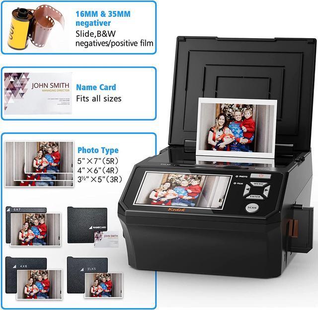 Alt view image 4 of 6 - Photo, NameCard, Slide & Negative Scanner with Large 5" LCD Screen,Film and Slide Digitizer-Convert 35mm,110 Film/Photo(3R,4R,5R)/NameCard to 22MP Digital JPEG-8GB SD Card Included