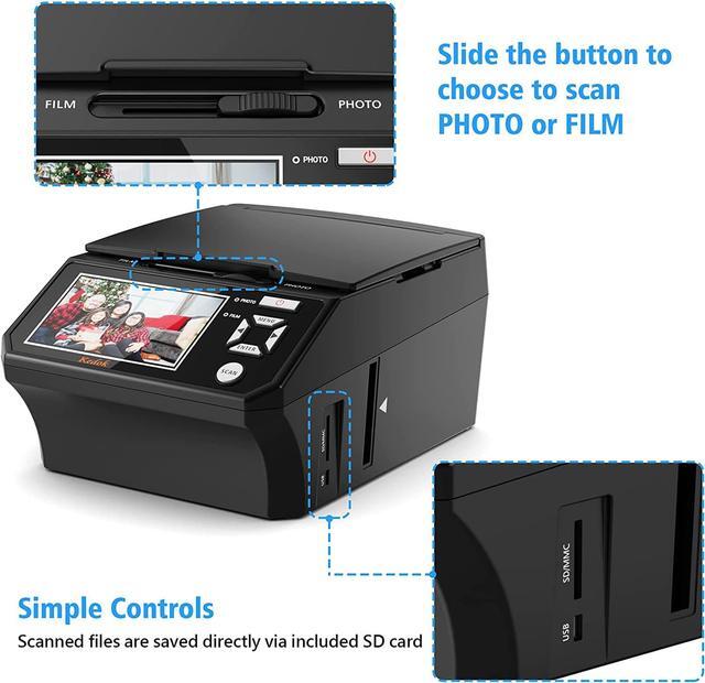 Alt view image 5 of 6 - Photo, NameCard, Slide & Negative Scanner with Large 5" LCD Screen,Film and Slide Digitizer-Convert 35mm,110 Film/Photo(3R,4R,5R)/NameCard to 22MP Digital JPEG-8GB SD Card Included