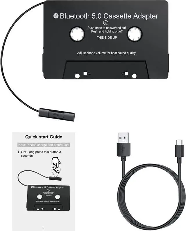 Alt view image 6 of 7 - Audio Cassette Aux Adapter, Bluetooth 5.0 Cassette Receiver, Cassette Tape to Aux Adapter, Tape Audio Adapter, Tape Desk Player for Listening Mobile Phone Music and Car Voice, Hands Free