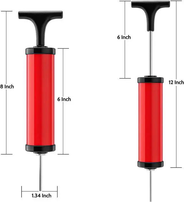 Alt view image 2 of 7 - Ball Pump, Sports Ball Pump with 5 Needles, Nozzle, Extension Hose, Carry Bag, Push & Pull Inflator System, Perfect for Volleyball, Basketball, Football, Soccer, Water Polo, Swim Inflatables