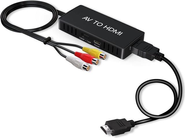 RCA to HDMI Adapter, AV to HDMI Converter, 1080P Mini Composite to