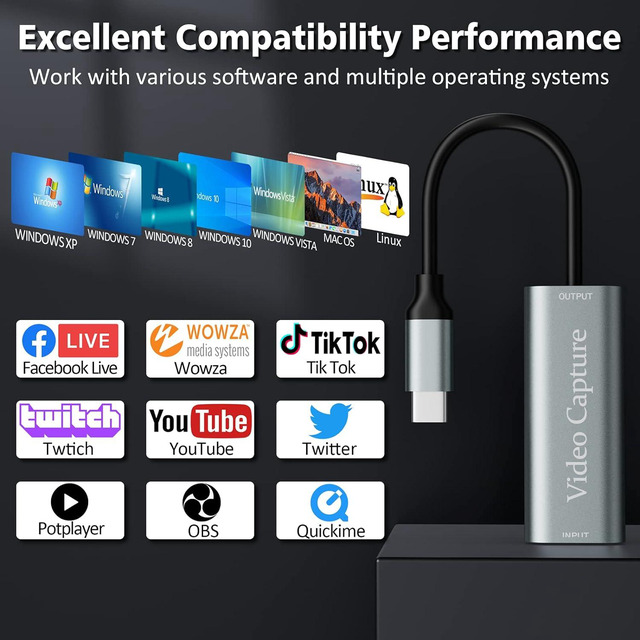 Cam Link 4K HDMI Capture Card - Turn Your DSLR Into Webcam For Streaming 1080P 60FPS On OBS/Zoom