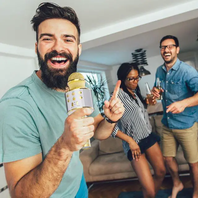 Alt view image 5 of 6 - Wireless Bluetooth Karaoke Microphone 2 Pack, 4-in-1 Handheld Mic Speaker for Singing, Karaoke Machine for Phone Android PC, Great Birthday Gifts for Girls Kids Adults for Party,Home KTV