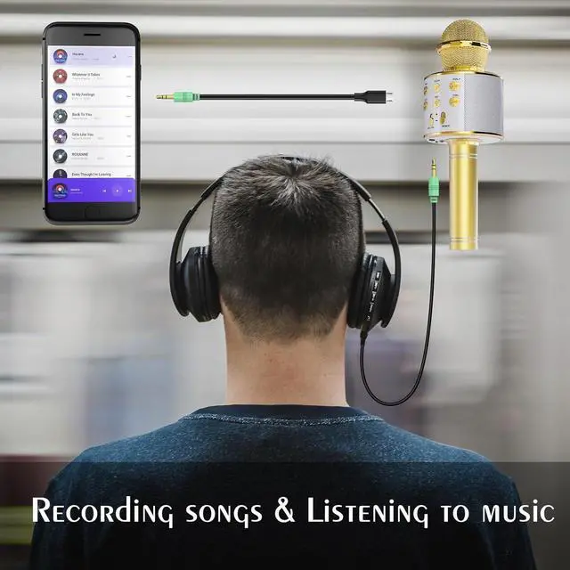 Alt view image 6 of 6 - Wireless Bluetooth Karaoke Microphone 2 Pack, 4-in-1 Handheld Mic Speaker for Singing, Karaoke Machine for Phone Android PC, Great Birthday Gifts for Girls Kids Adults for Party,Home KTV