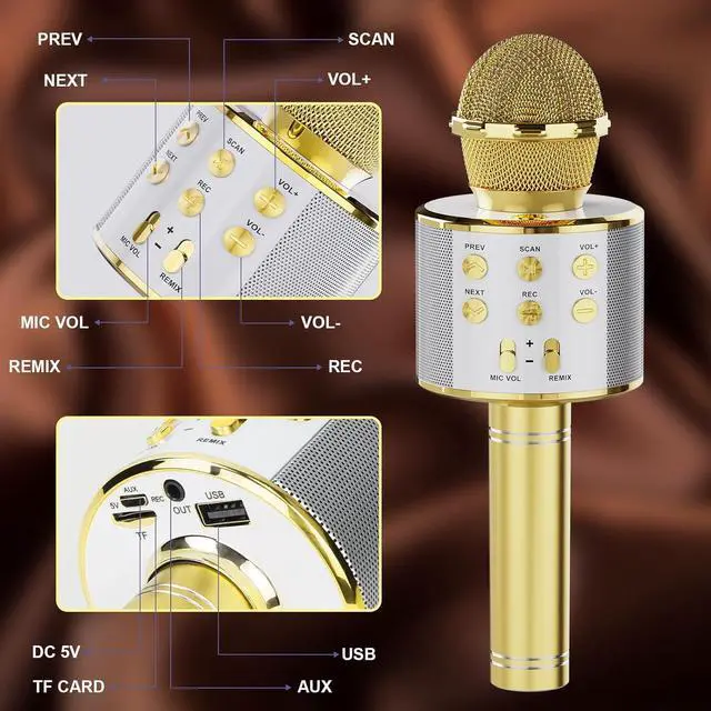 Alt view image 3 of 6 - Wireless Bluetooth Karaoke Microphone 2 Pack, 4-in-1 Handheld Mic Speaker for Singing, Karaoke Machine for Phone Android PC, Great Birthday Gifts for Girls Kids Adults for Party,Home KTV