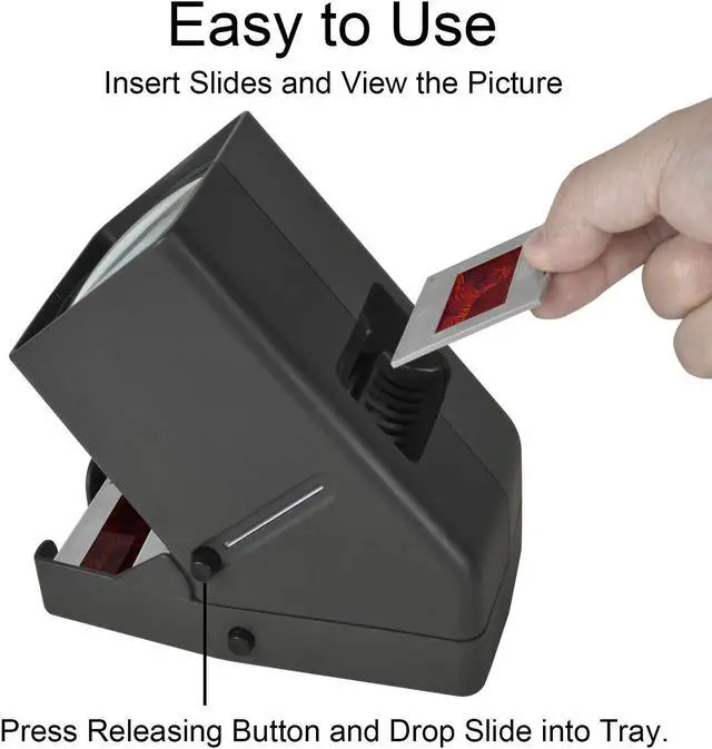 Alt view image 4 of 6 - 35mm Film Negative and Slide Viewer, 3X Magnification and LED Lighted Viewing and Battery Operation