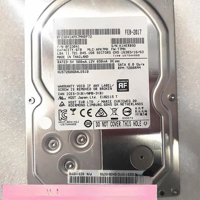 Main image of For Huawei 02311DYQ 6T SATA 7.2K 6G server hard disk HUS726060ALE610