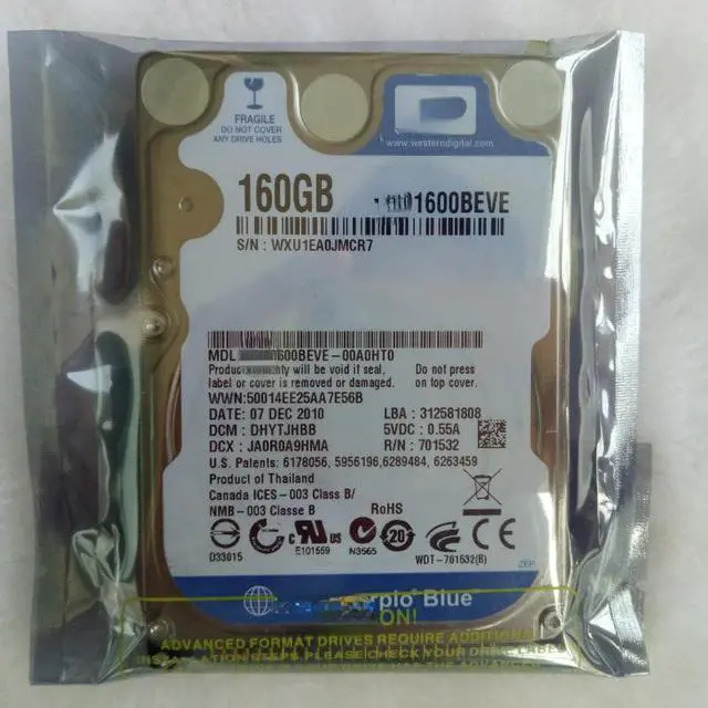 Main image of For old mechanical WD blue disk 2.5 inch 160G laptop hard disk IDE parallel port