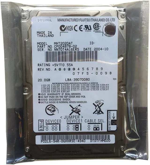 Main image of For Fujitsu 2.5 inch 20G laptop hard disk IDE parallel port industrial SMT machine