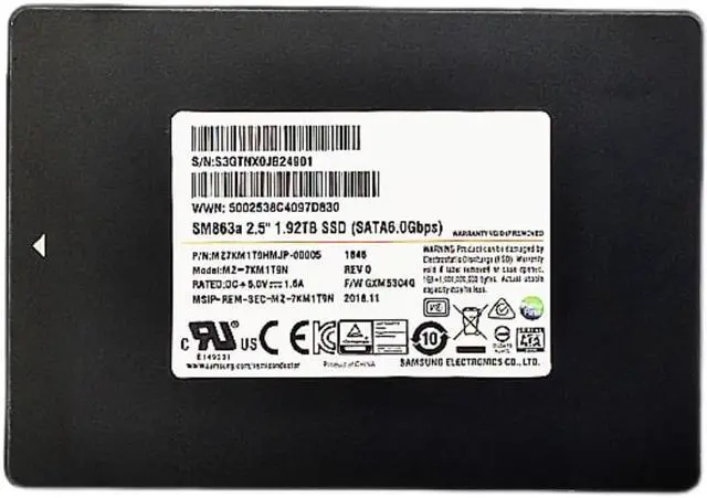 Main image of For Samsung SM863A 1.92T SM863 MLC Enterprise SSD SSDMZ7KM1T9H