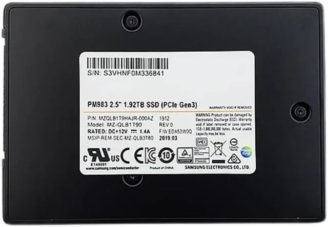 Main image of For Samsung PM983 1.92T 960G U.2 nvme Enterprise Solid State Drive PM1733