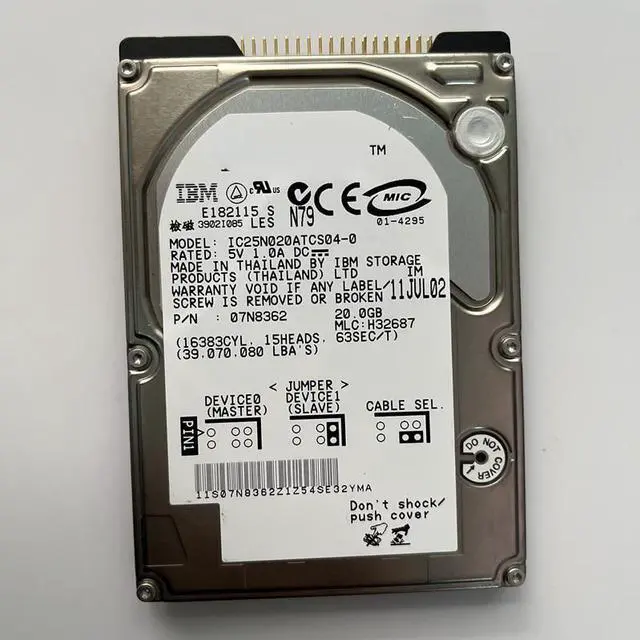 Main image of For IBM 2.5 inch 20G laptop hard disk IDE parallel port industrial SMT machine