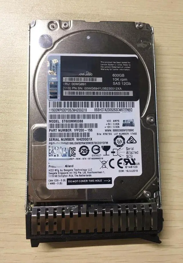 Main image of For Lenovo 00WG691 00WG690 00WG694 600G 10K SAS 2.5-inch 12GB