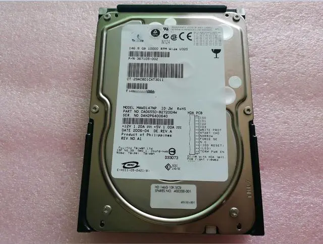 Main image of For HP 367105-002 MAW3147NP 146.8G 10K 68 pin SCSI hard disk 403208-001