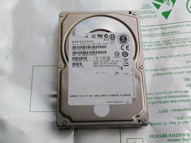 Main image of For TOSHIBA CA07173-B200 300G 10K 2.5 SAS Server Hard Disk MBF2300RC