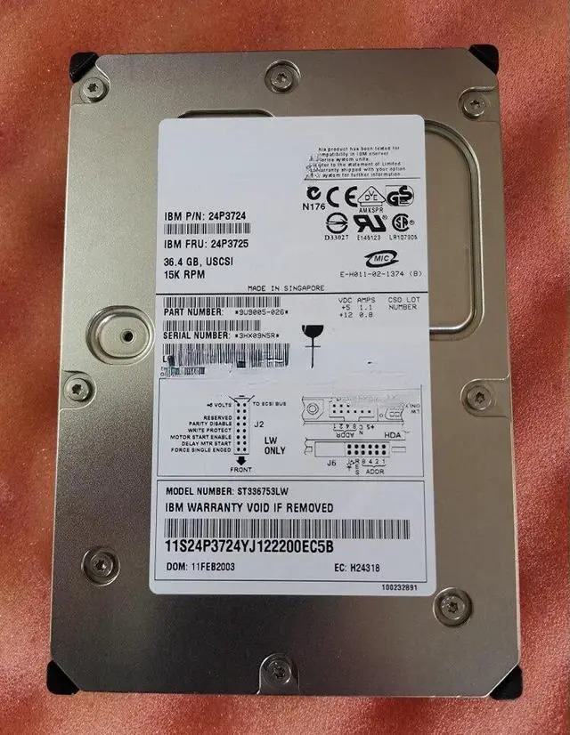 Main image of For IBM 24P3724 24P3725 ST336753LW 36.4G 15K U320 68 pin SCSI hard disk