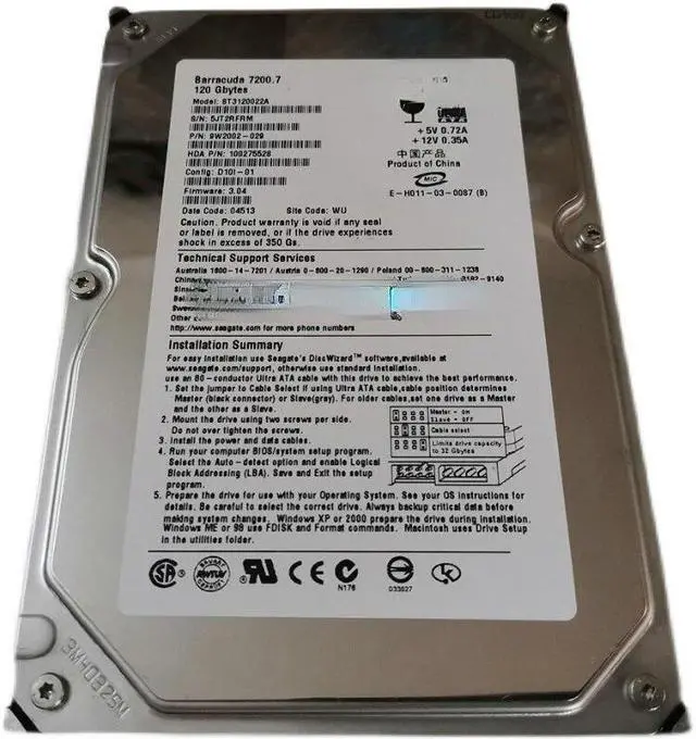 Main image of For ST3120022A Barracuda 7200.7 120G 3.5 parallel port IDE hard disk