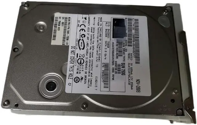 Main image of For SUN U25 U45 U40 750G 7.2K SATA hard disk 540-7238 390-0379 0A35831