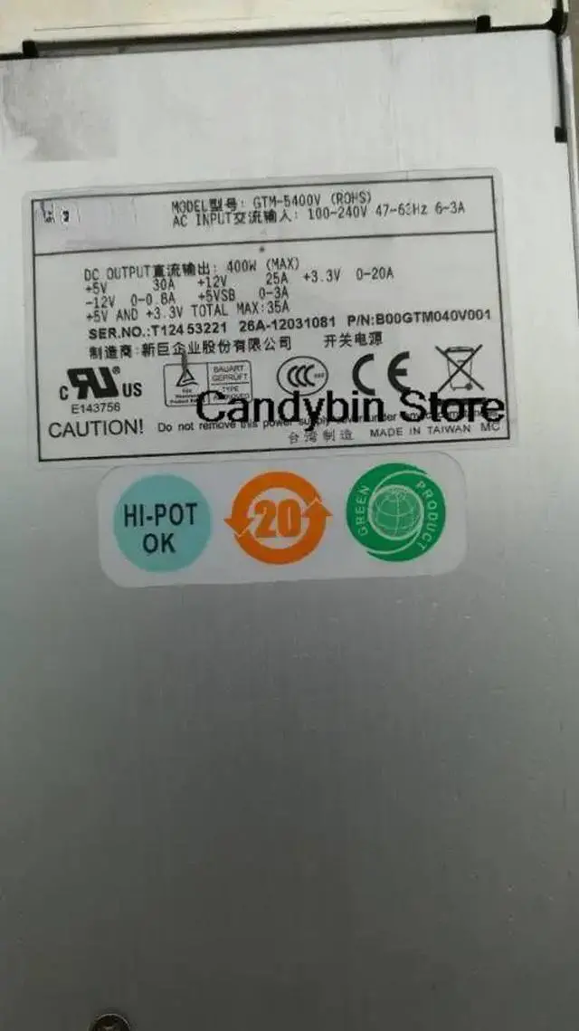 Main image of For gtm-5400v 400w redundant power supply