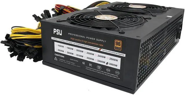 Main image of 3600W Modular Mining Rig Power Supply Bitcoin Mining Machine Power PSU For 12 GPU ETH Rig Ethereum Miner 170-240V New