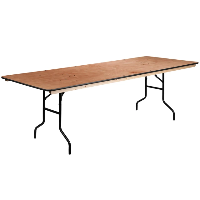 Alt view image 6 of 12 - Flash Furniture Rectangular Wood Folding Banquet Table with Clear Coated Finished Top, 36" by 96"