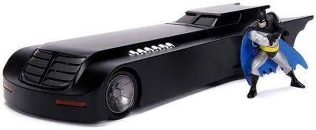 Alt view image 3 of 7 - Batmobile with Batman Diecast Figure "Animated Series" DC Comics Series 1/24 Diecast Model Car by Jada