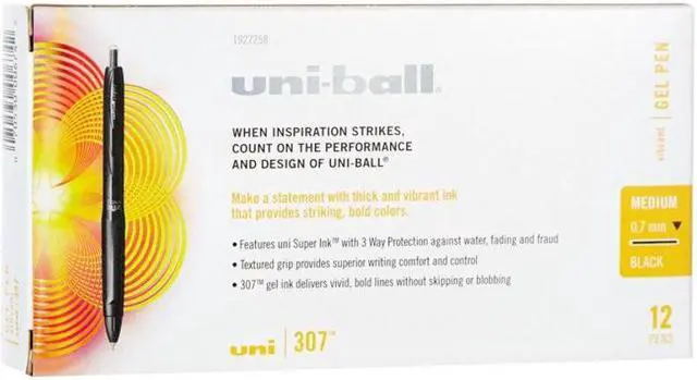 Alt view image 6 of 11 - Uni-ball 307 Gel Pen .7mm Black Ink Dozen 1927258