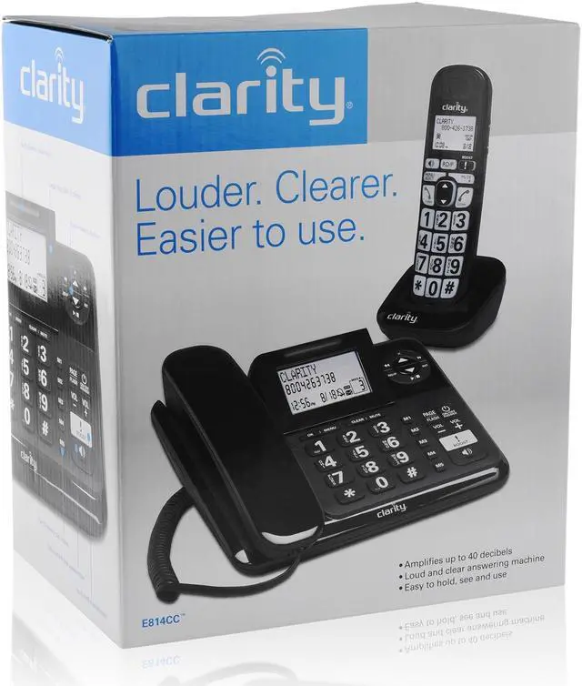 Alt view image 10 of 18 - Clarity 53727.000 E814CC Moderate Hearing Loss Corded and Cordless Phone Combo