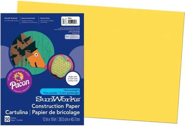 Alt view image 3 of 8 - Sunworks Construction Paper, 58lb, 12 X 18, Yellow, 50/Pack 8407