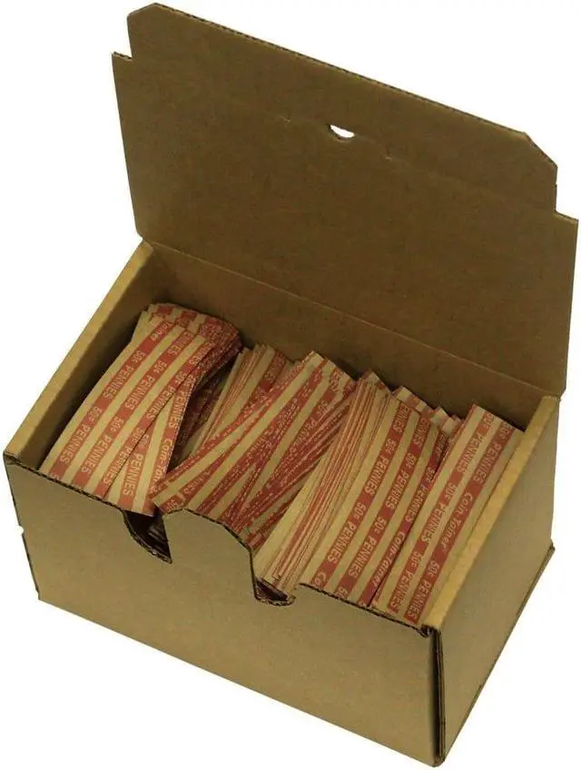 Alt view image 3 of 15 - Coin-Tainer Flat Coin Wrappers Pennies $.50 1000 Wrappers/Box 30001
