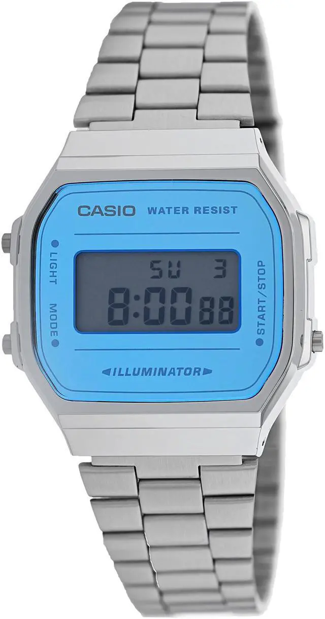 Alt view image 2 of 5 - Casio Vintage Silver & Blue Digital Watch A168WEM-2VT