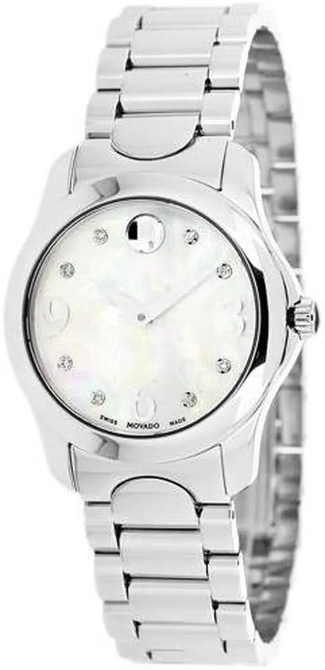 Alt view image 11 of 15 - Movado Diamond Mother of Pearl Dial Stainless Steel Ladies Watch 0606696