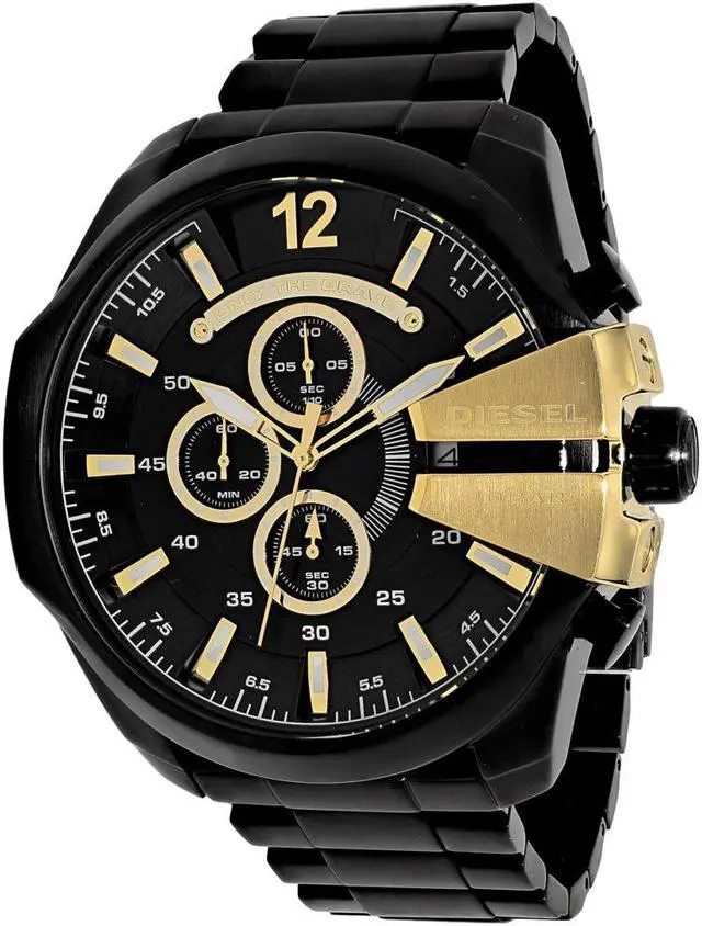 Alt view image 15 of 16 - DIESEL MEN'S MEGA CHIEF 53MM IP STEEL BRACELET & CASE QUARTZ WATCH DZ4338