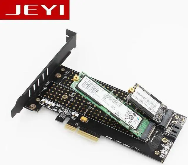 Alt view image 6 of 6 - JEYI SK6 Pro M.2 NVMe SSD NGFF TO PCIE X4 adapter M Key B Key dual interface card Suppor PCI Express 3.0 2230-22110 All Size m.2