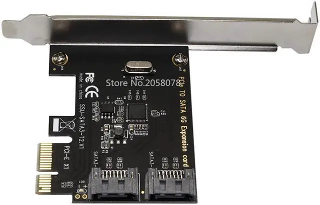 Alt view image 3 of 4 - PCI Express to SATA3.0 2-Port SATA III 6G Expansion Controller Adapter Card For Desktop Computer Components PC PCI E