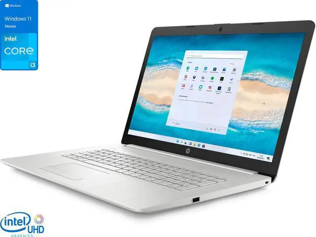 Alt view image 6 of 11 - HP 17" FHD, i3-1115, 8GB RAM, 256 GB SSD, Silver, Windows 11, 17-by4022wm