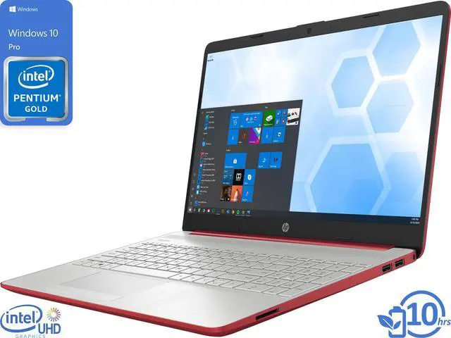 Alt view image 7 of 7 - HP 15 Notebook, 15.6" HD Display, Intel Pentium Gold 6405U 2.40GHz, 8GB RAM, 256GB SSD, HDMI, Wi-Fi, Bluetooth, Windows 10 Pro S