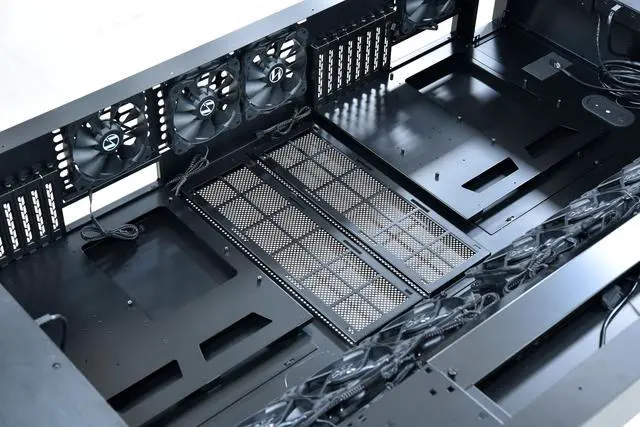 Alt view image 5 of 7 - LIAN LI DK-05 FX Black Aluminum / Steel Desk Computer Case 2 x ATX PSU (Optional) Power Supply