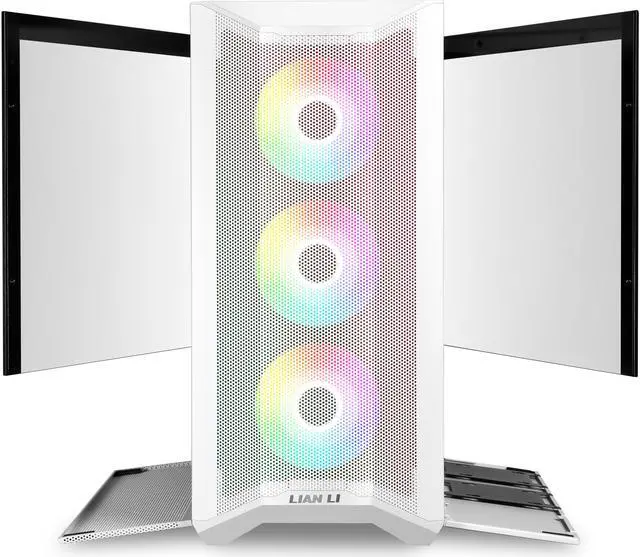 Alt view image 5 of 12 - LIAN LI LANCOOL II MESH RGB WHITE Tempered Glass ATX Case - White Color - LANCOOL II MESH RGB-W