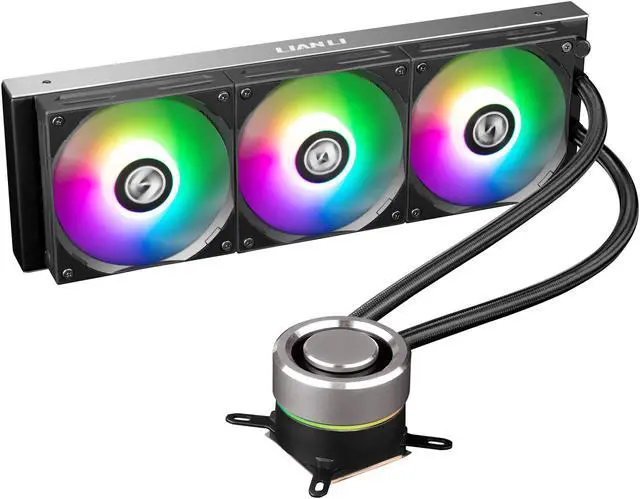 Alt view image 3 of 14 - LIAN LI GALAHAD AIO 360 RGB BLACK, Triple 120mm Addressable RGB Fans AIO CPU Liquid Cooler