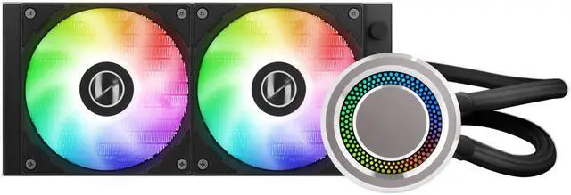 Alt view image 6 of 7 - LIAN LI GALAHAD AIO240 RGB BLACK, Dual 120mm Addressable RGB Fans AIO CPU Liquid Cooler, LGA1700 bracket Included