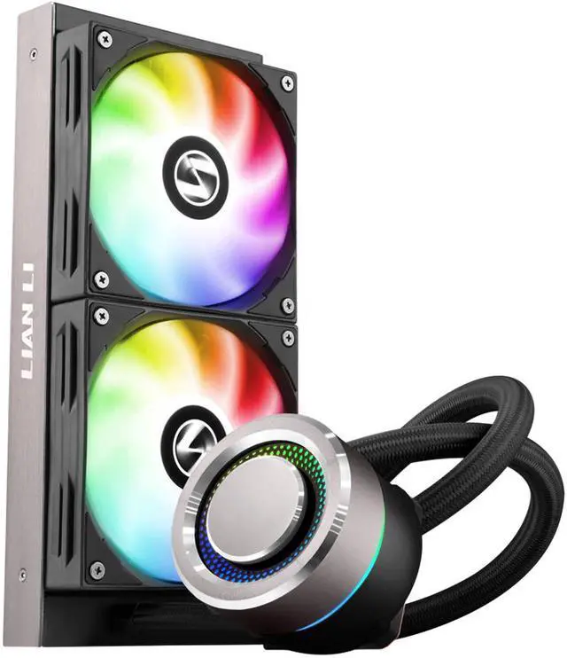 Alt view image 5 of 7 - LIAN LI GALAHAD AIO240 RGB BLACK, Dual 120mm Addressable RGB Fans AIO CPU Liquid Cooler, LGA1700 bracket Included