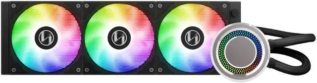 Alt view image 6 of 14 - LIAN LI GALAHAD AIO 360 RGB BLACK, Triple 120mm Addressable RGB Fans AIO CPU Liquid Cooler