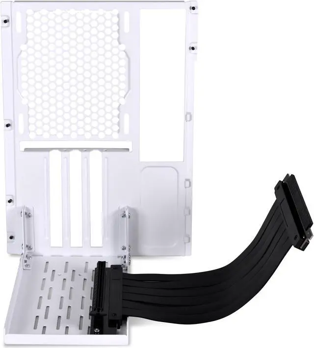 Alt view image 2 of 18 - LIAN LI O11DMINI-1W-3  Premium PCI-E 16X  3.0 Black Extender Riser Cable 200mm and white Covert Bracket for O11DMINI-W /O11AIR MINI-W