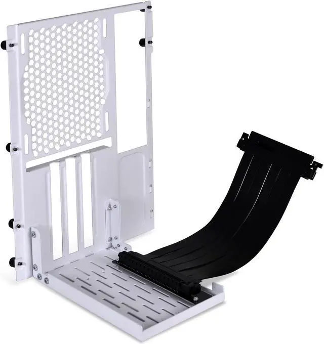 Main image of LIAN LI O11DMINI-1W-3  Premium PCI-E 16X  3.0 Black Extender Riser Cable 200mm and white Covert Bracket for O11DMINI-W /O11AIR MINI-W