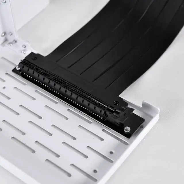Alt view image 4 of 18 - LIAN LI O11DMINI-1W-3  Premium PCI-E 16X  3.0 Black Extender Riser Cable 200mm and white Covert Bracket for O11DMINI-W /O11AIR MINI-W