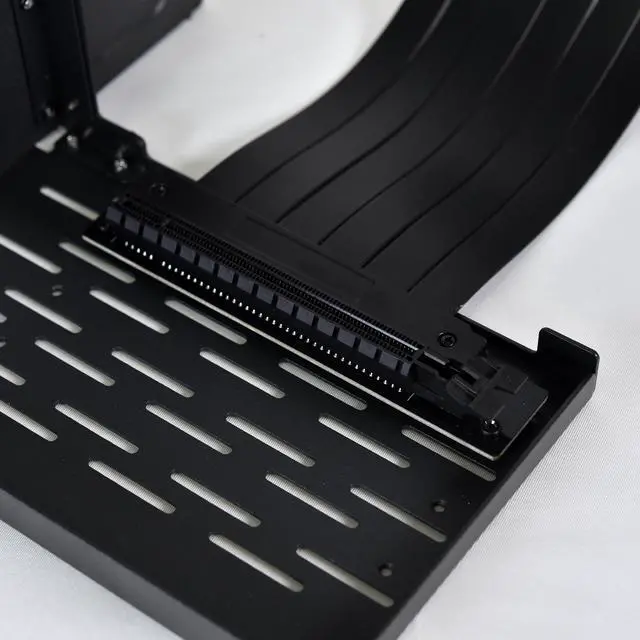 Alt view image 4 of 13 - LIAN LI O11DMINI-1X-3 Premium PCI-E 16 x 3.0 Black Extender Riser Cable 200mm and Black Covert Bracket for O11DMINI -X /O11AIR MINI -X